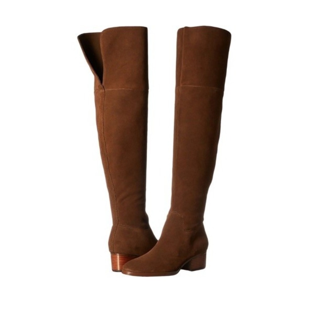 LAUREN RALPH LAUREN WOMEN Dallyce Suede Boot Brown OVER THE KNEE SIZE 8.5